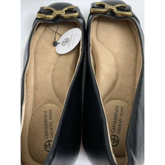 Giani Bernini Brookee Ballet Flats Black Faux Leather Womens 7 Slip On Buckle - Picture 7 of 8